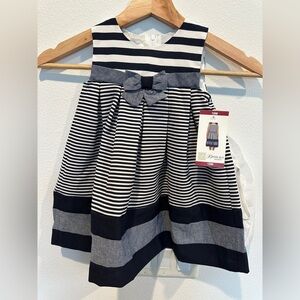 Bonnie Jean Navy and White Striped Dress
